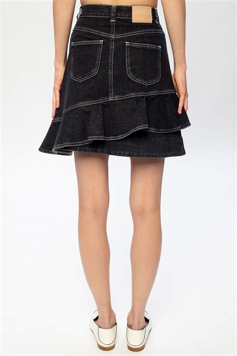 chloe denim skirt|chloe ruffled skirts.